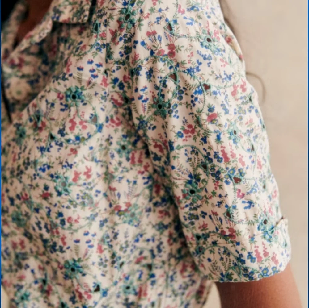 NWT Sezane Elise Jumpsuit Romper Floral Eyelet Belted Sz 38/6 Combisuit Ostuni - Picture 15 of 16
